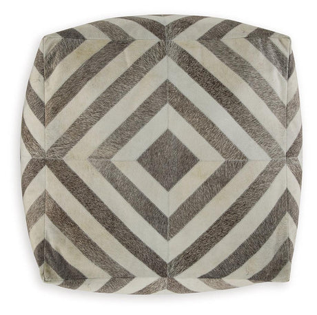 Hartselle Brown Pouf by Ashley at Eve Furniture