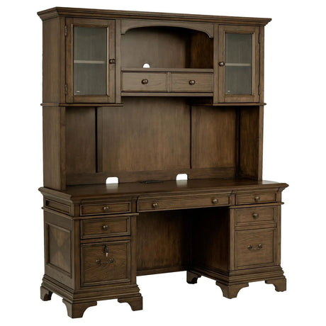 Hartshill Burnished Oak Credenza with Hutch by Coaster at Eve Furniture