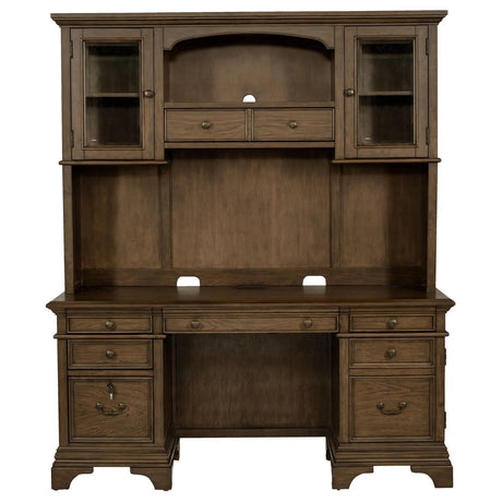 Hartshill Burnished Oak Credenza with Hutch by Coaster at Eve Furniture