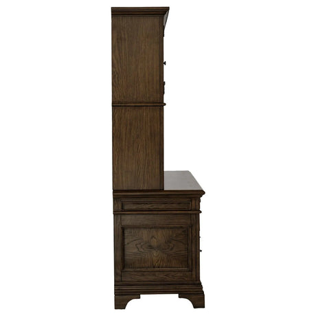Hartshill Burnished Oak Credenza with Hutch by Coaster at Eve Furniture