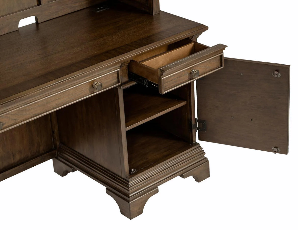 Hartshill Burnished Oak Credenza with Power Outlet by Coaster at Eve Furniture