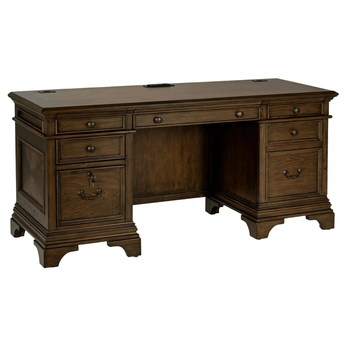 Hartshill Burnished Oak Credenza with Power Outlet by Coaster at Eve Furniture