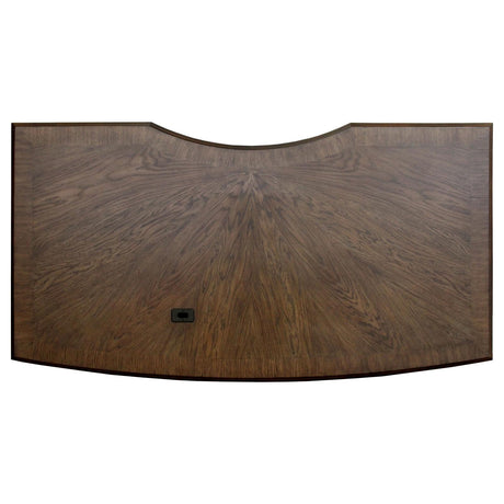 Hartshill Burnished Oak Executive Desk with File Cabinets by Coaster at Eve Furniture