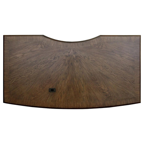 Hartshill Burnished Oak Executive Desk with File Cabinets by Coaster at Eve Furniture