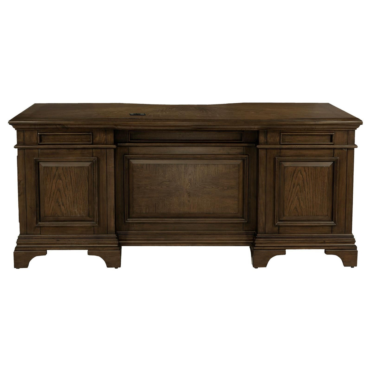 Hartshill Burnished Oak Executive Desk with File Cabinets