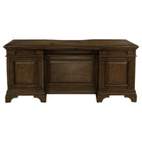 Hartshill Burnished Oak Executive Desk with File Cabinets