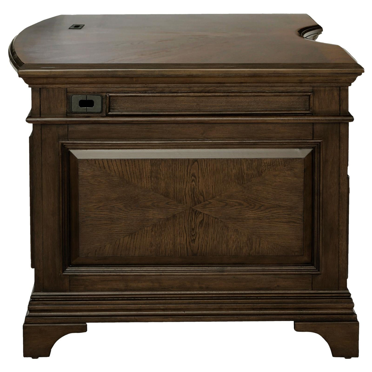 Hartshill Burnished Oak Executive Desk with File Cabinets