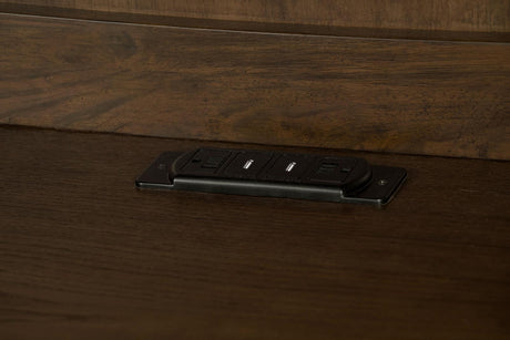 Hartshill Burnished Oak Credenza with Hutch by Coaster at Eve Furniture