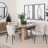 Hartt Dining Chair W/ Matte Black Metal Frame and Gray Fabric by Mercana at Eve Furniture