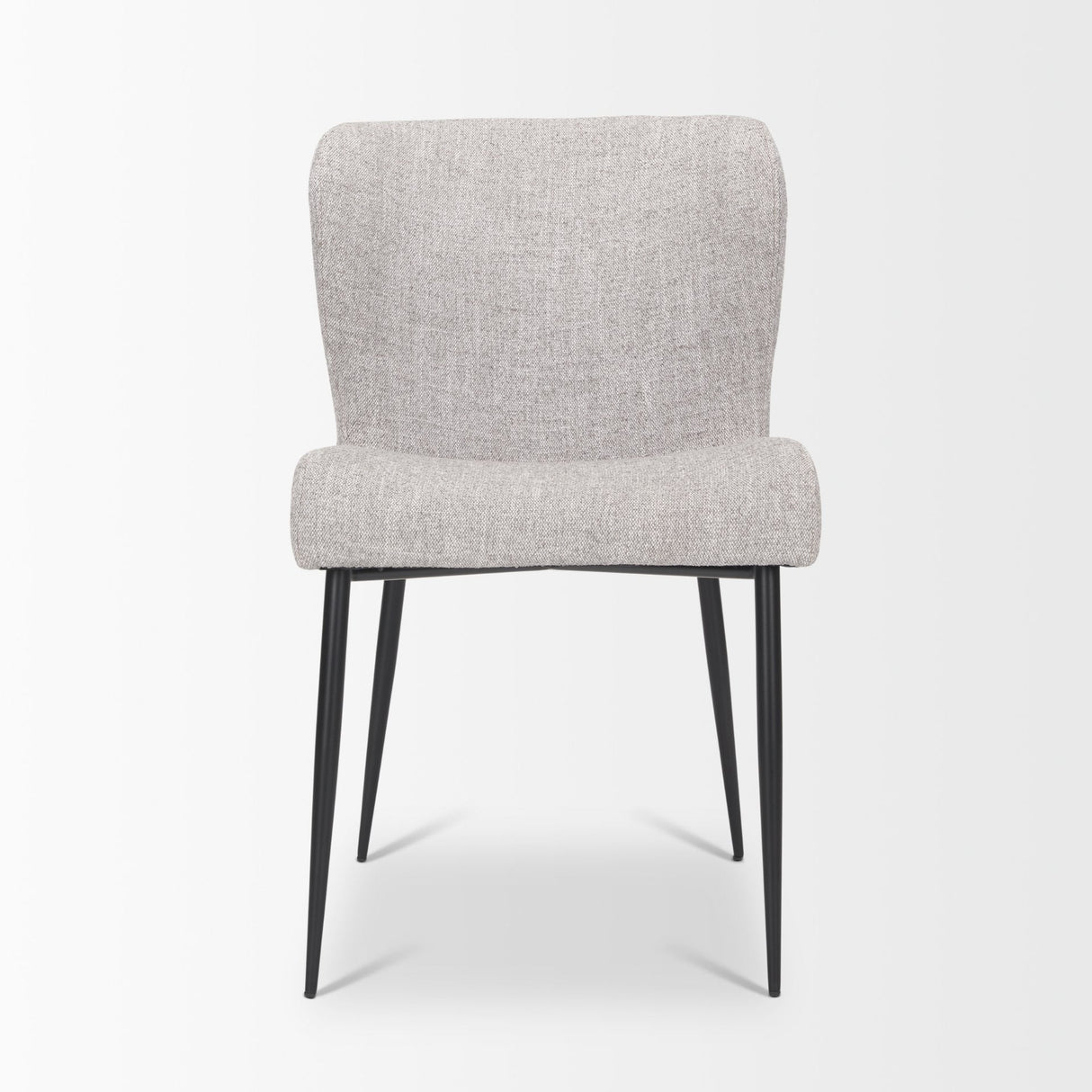 Hartt Dining Chair W/ Matte Black Metal Frame and Gray Fabric by Mercana at Eve Furniture