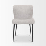 Hartt Dining Chair W/ Matte Black Metal Frame and Gray Fabric by Mercana at Eve Furniture