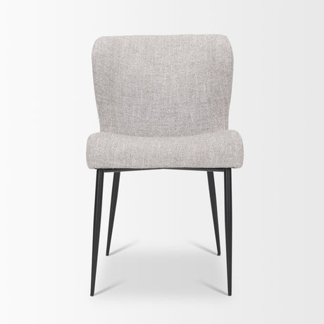 Hartt Dining Chair W/ Matte Black Metal Frame and Gray Fabric by Mercana at Eve Furniture