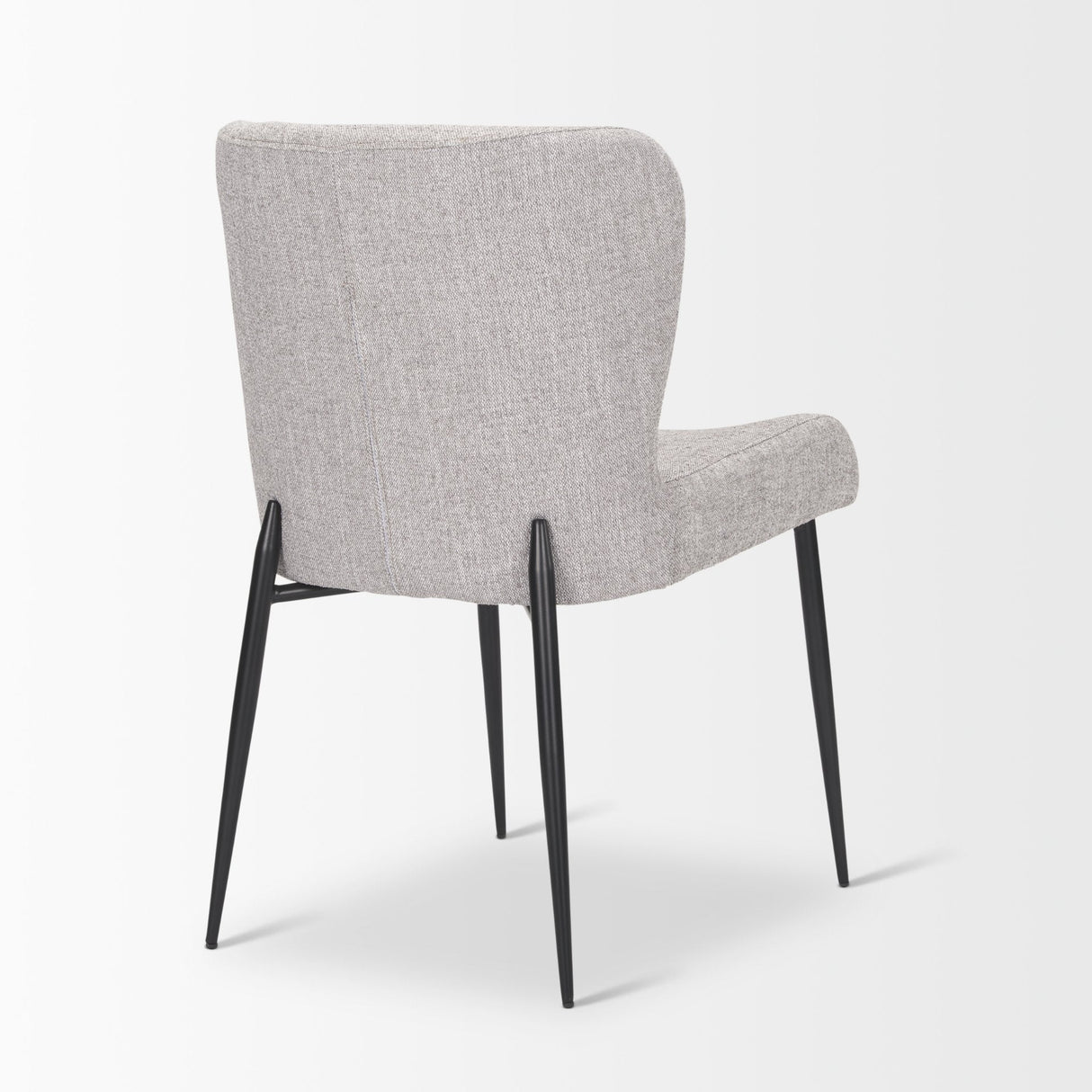 Hartt Dining Chair W/ Matte Black Metal Frame and Gray Fabric by Mercana at Eve Furniture