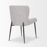 Hartt Dining Chair W/ Matte Black Metal Frame and Gray Fabric by Mercana at Eve Furniture