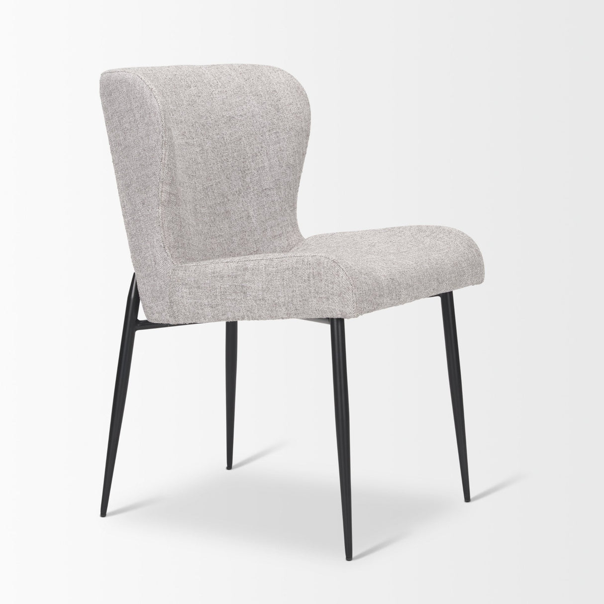 Hartt Dining Chair W/ Matte Black Metal Frame and Gray Fabric by Mercana at Eve Furniture