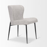 Hartt Dining Chair W/ Matte Black Metal Frame and Gray Fabric by Mercana at Eve Furniture