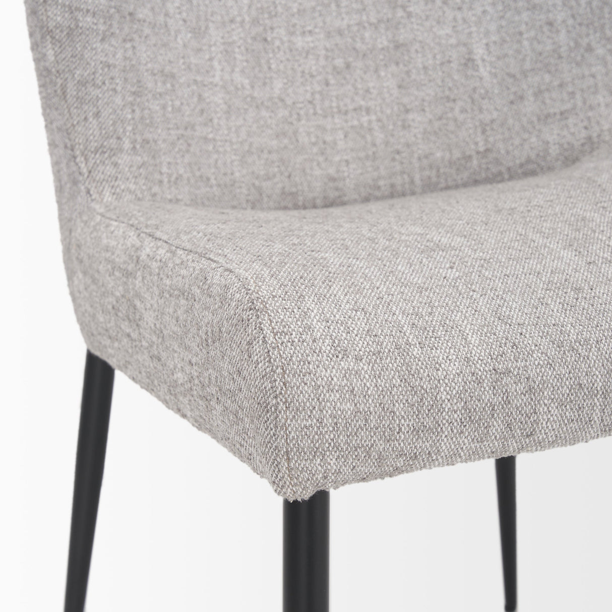 Hartt Dining Chair W/ Matte Black Metal Frame and Gray Fabric by Mercana at Eve Furniture