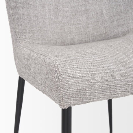Hartt Dining Chair W/ Matte Black Metal Frame and Gray Fabric by Mercana at Eve Furniture