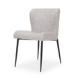 Hartt Dining Chair W/ Matte Black Metal Frame and Gray Fabric by Mercana at Eve Furniture