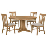 Hartville Natural Light Brown 5-piece Round Dining Table Set by Coaster at Eve Furniture