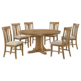 Hartville Natural Light Brown 7-Piece Round Dining Table Set by Coaster at Eve Furniture
