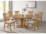 Hartville Natural Light Brown 7-Piece Round Dining Table Set by Coaster at Eve Furniture