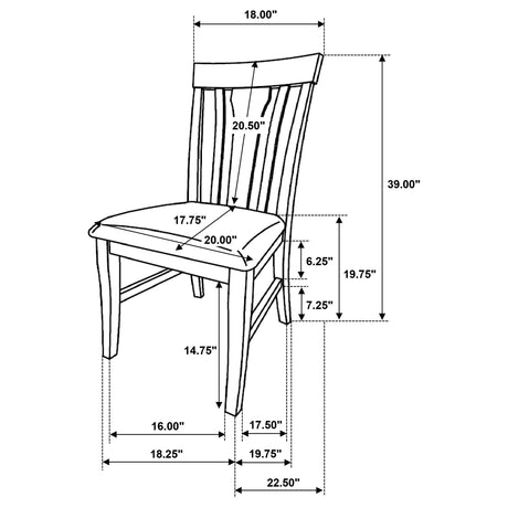 Hartville Natural Light Brown Dining Side Chair (Set of 2) by Coaster at Eve Furniture