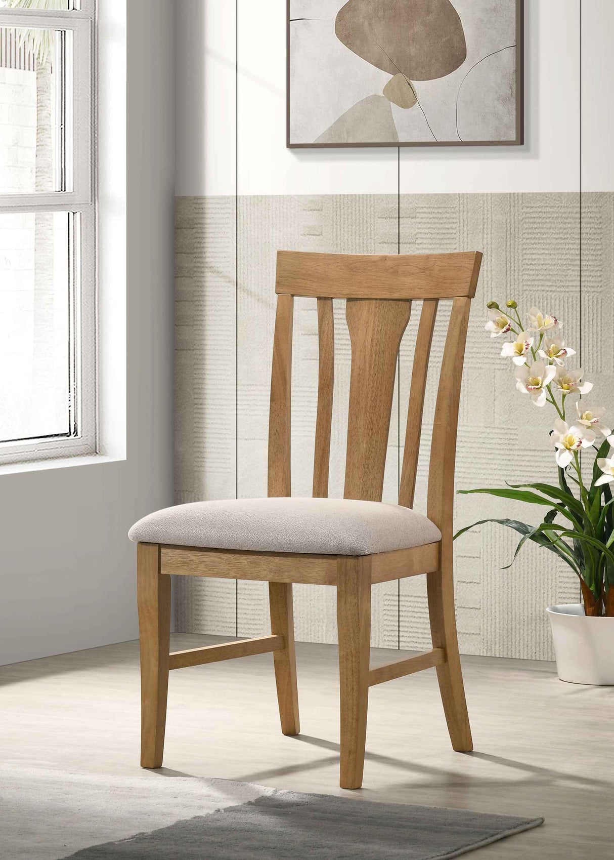 Hartville Natural Light Brown Dining Side Chair (Set of 2) by Coaster at Eve Furniture