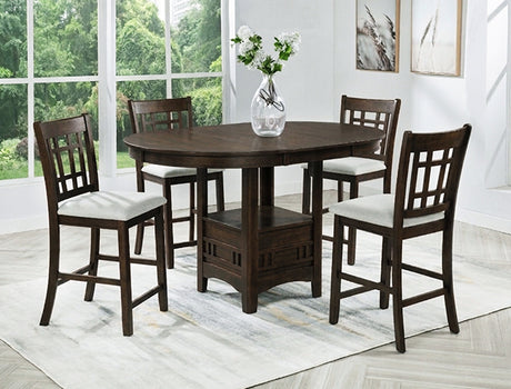 Hartwell Brown 5-Piece Counter Height Set by Crown Mark at Eve Furniture