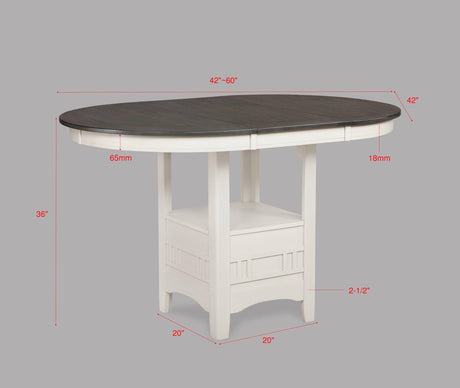 Hartwell Chalk Gray Counter Height Dining Set by Crown Mark at Eve Furniture