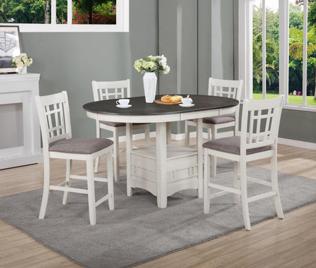 Hartwell Chalk Gray Counter Height Dining Set by Crown Mark at Eve Furniture