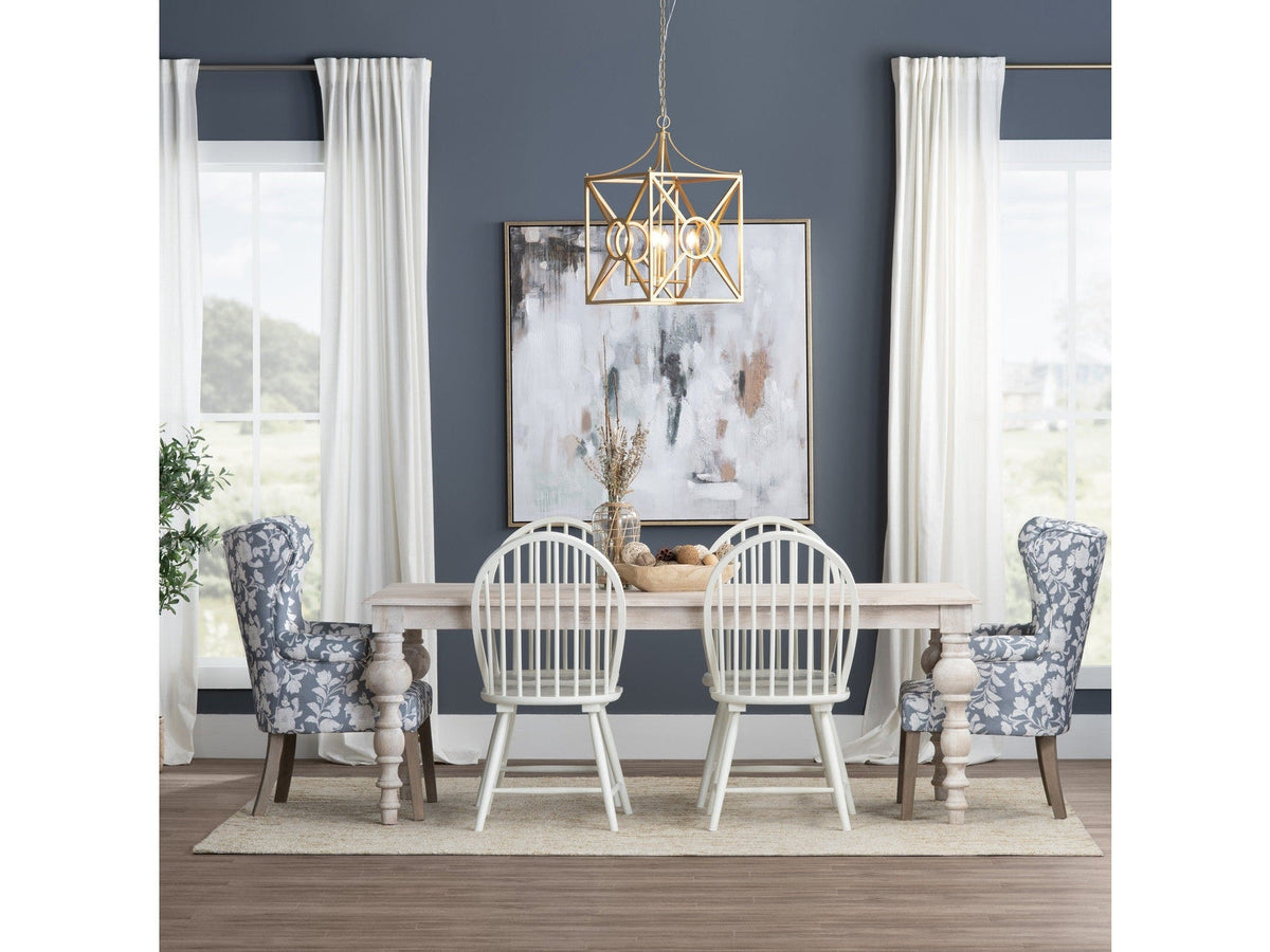 Harvest White/Tan Dining Table by Crestview at Eve Furniture