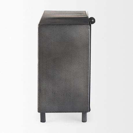 Harvey Black Metal and Wood Rectangular Table Clock by Mercana at Eve Furniture