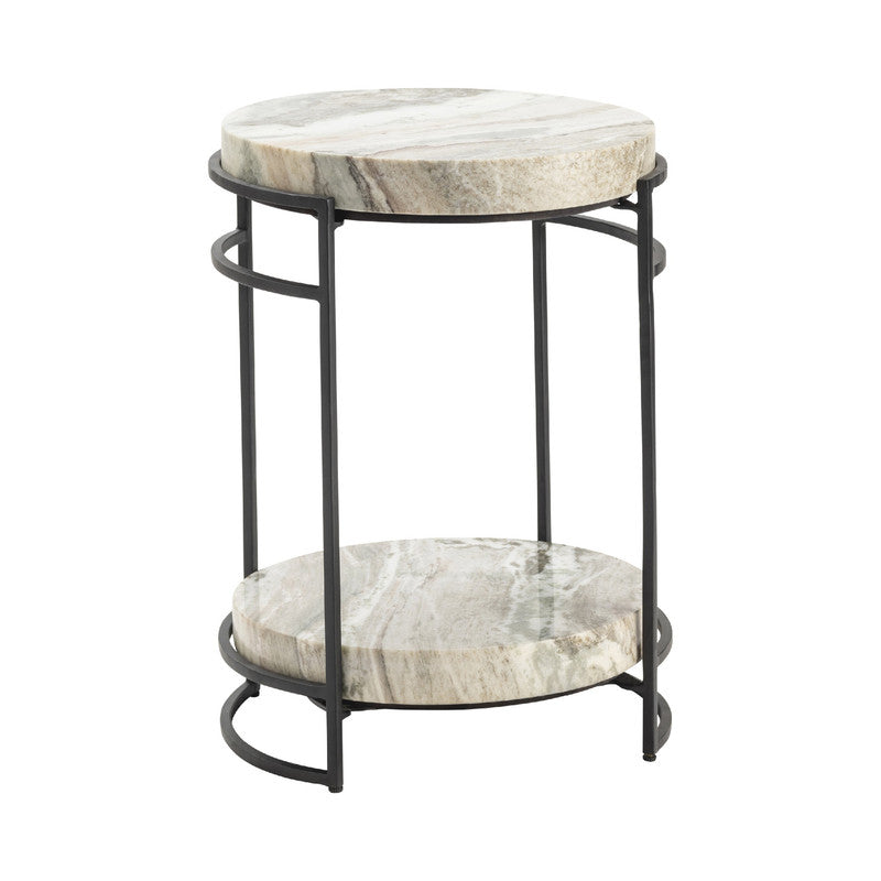 Harvey Cream/Black Accent Table by Crestview at Eve Furniture