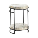 Harvey Cream/Black Accent Table by Crestview at Eve Furniture