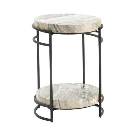 Harvey Cream/Black Accent Table by Crestview at Eve Furniture