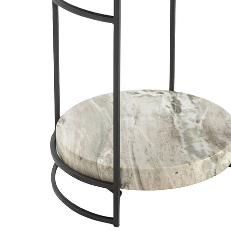 Harvey Cream/Black Accent Table by Crestview at Eve Furniture