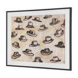 "Hat Trick" by Mercana Studio Hand-Embellished Textured Framed Artwork Matted under Glass by Mercana at Eve Furniture
