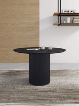 Hathaway 47.24 Round Dining Table in Black by Manhattan Comfort at Eve Furniture