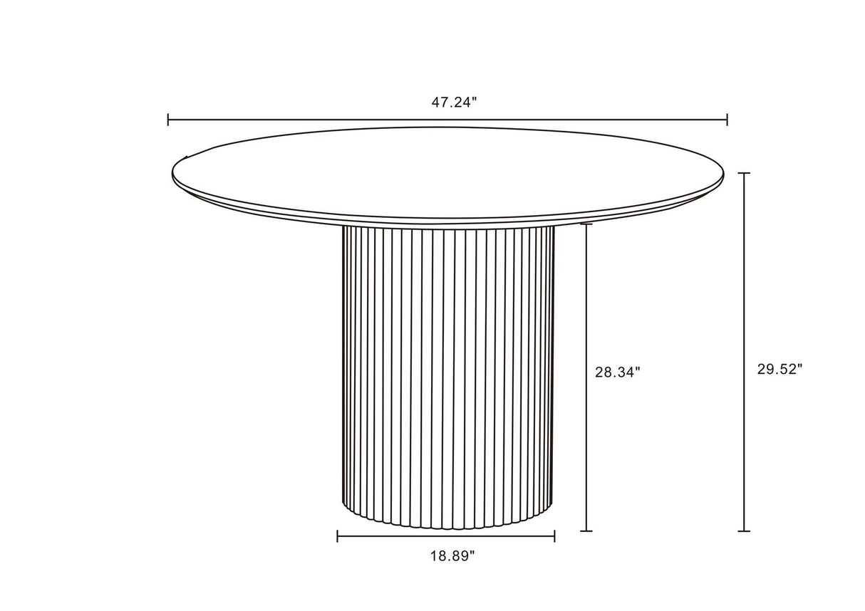 Hathaway 47.24 Round Dining Table in Nature by Manhattan Comfort at Eve Furniture