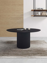 Hathaway 59.05 Round Dining Table in Black by Manhattan Comfort at Eve Furniture