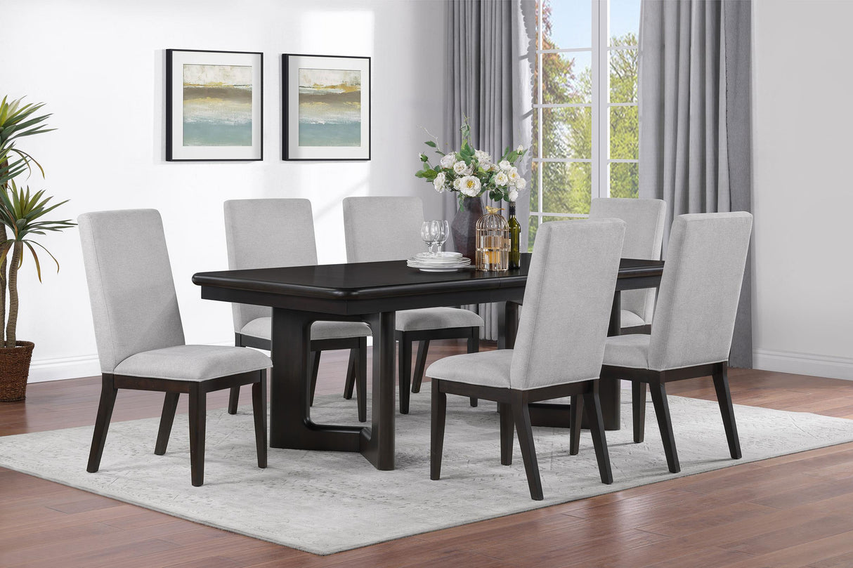 Hathaway Acacia Brown 7-Piece Rectangular Dining Set