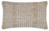 Hathby Tan/White Pillow by Ashley at Eve Furniture