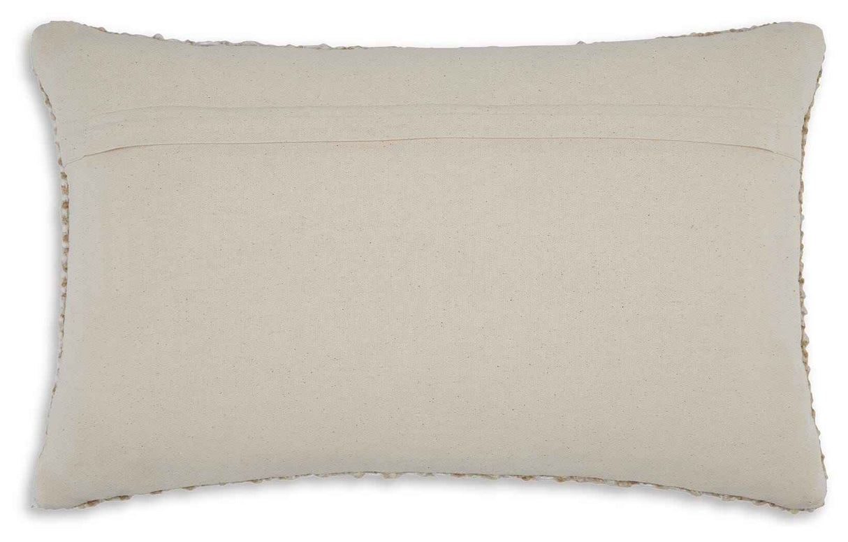 Hathby Tan/White Pillow by Ashley at Eve Furniture