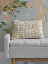 Hathby Tan/White Pillow by Ashley at Eve Furniture