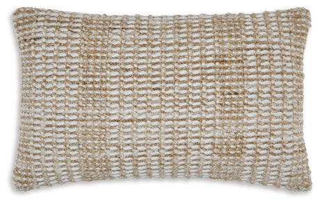 Hathby Tan/White Pillow (Set of 4) by Ashley at Eve Furniture