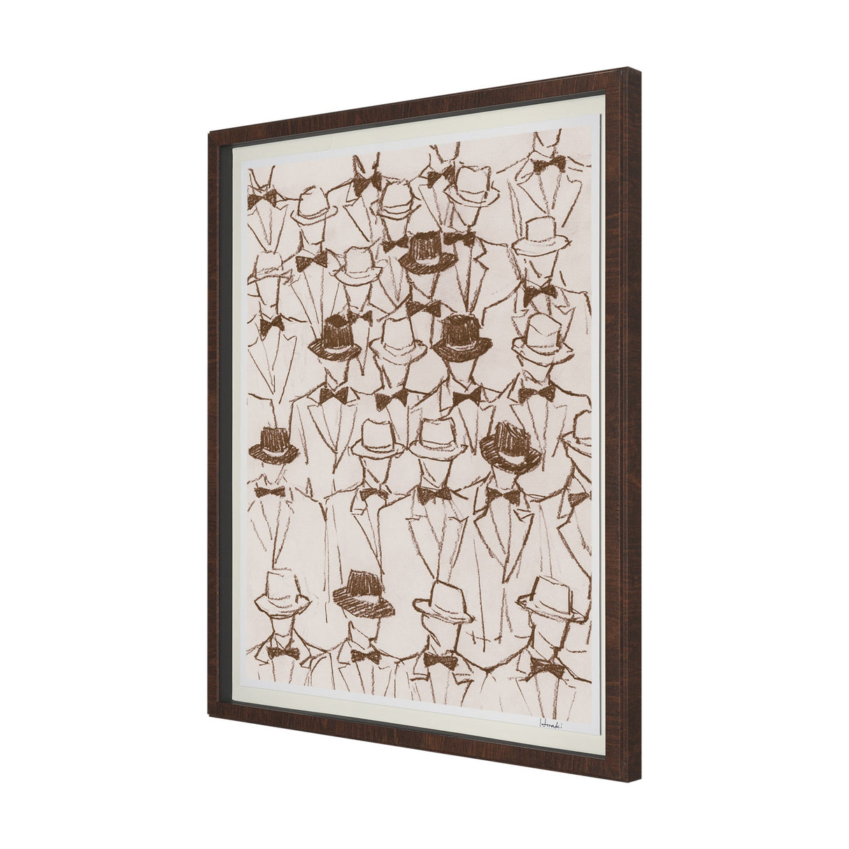 Hats & Bow Ties by Mercana Studio Hand-Embellished Framed Artwork Matted under Glass by Mercana at Eve Furniture
