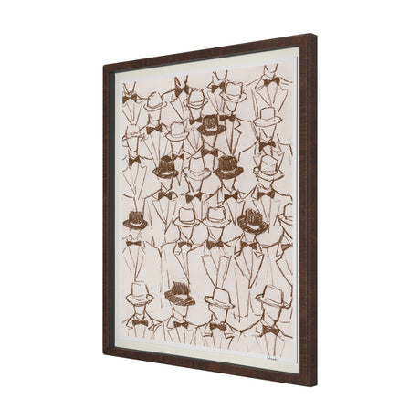 Hats & Bow Ties by Mercana Studio Hand-Embellished Framed Artwork Matted under Glass by Mercana at Eve Furniture