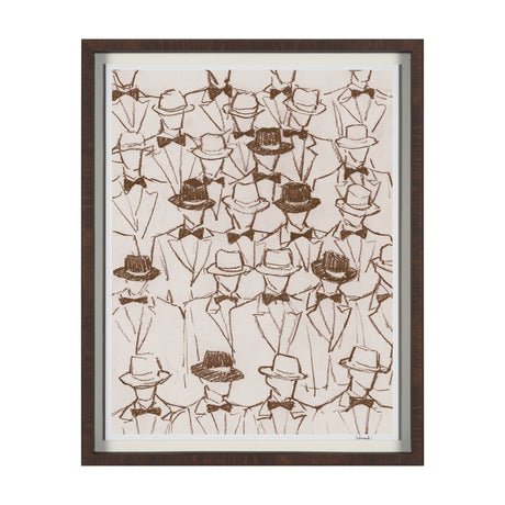 Hats & Bow Ties by Mercana Studio Hand-Embellished Framed Artwork Matted under Glass by Mercana at Eve Furniture