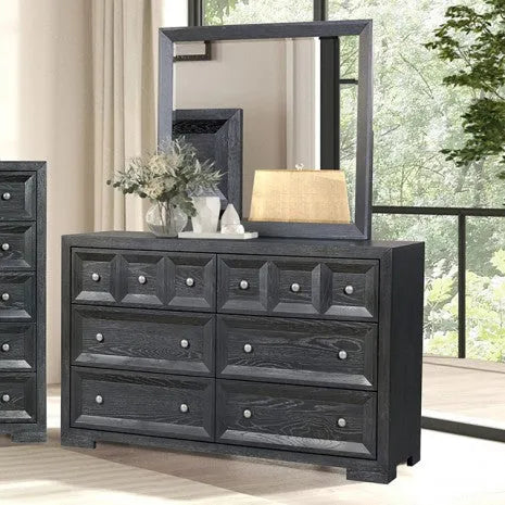 Hatton Cross Classic Weathered Black 5-Piece Queen Bedroom Set (N2) by Furniture of America at Eve Furniture